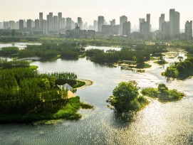 Le parc n'est pas seulement une oasis de verdure à la périphérie de la ville, il est également destiné à protéger des inondations pendant la saison de la mousson.