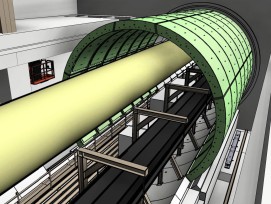Vue 3D du modèle d’un tunnel du lot 3 de la future Ligne C du métro de Toulouse qu'Implenia va réaliser en consortium.