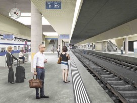 Visualisation: la nouvelle gare de passage doit désengorger l'actuelle gare de Lucerne.