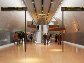 Visualisation de la station de métro Skøyen, le nouveau futur projet décroché par le géant Implenia.