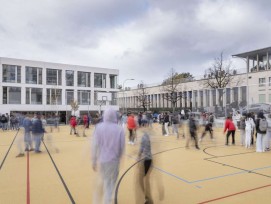 Vue intérieure de la nouvelle annexe de l'établissement primaire et secondaire du Belvédère de Lausanne.