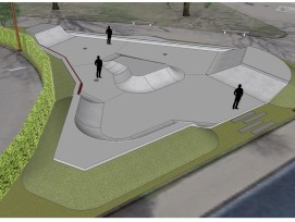 Image de synthèse du futur skatepark de la Ville de Vevey dédié aux amateurs de sports de glisse.