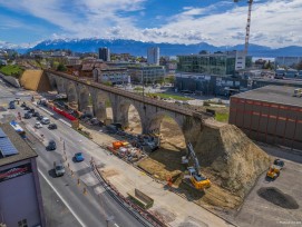 Tramway Lausanne-Renens Pour ses 100 ans, le viaduc du Galicien se modernise 01