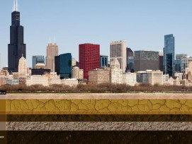 Une représentation schématique du sous-sol surchauffé du quartier Loop de Chicago et de la zone à proximité de la Willis Tower.