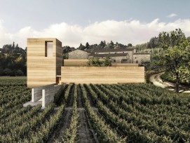 Le projet est situé à Châteauneuf-du-Pape, dans une région essentiellement rurale et agricole. Il vise à créer une cave à vin, à agrandir le chai existant afin d'augmenter la capacité de production et de créer une boutique ainsi que des espaces pour l'org