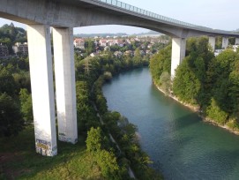 Le viaduc de Felsenau (BE) devrait également servir de mur d'escalade l'année prochaine.