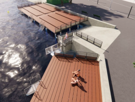Projet d'aménagement d'une nouvelle plateforme de baignade dans le Port d'Ouchy totalement adaptée aux personnes à mobilité réduite.