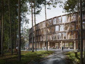 Le futur bâtiment du Cern à Prévessin-Moëns (F) offrira un cadre de travail idyllique au milieu dela verdure à ses futurs employés et collaborateurs.