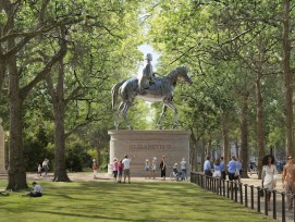 Voici à quoi pourrait ressembler le futur monument dédié à la reine Elizabeth II, qui sera érigé dans le parc St. James’s à Londres.