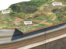 Le projet géothermique Haute-Sorne est prévu entre les villages de Bassecourt et Glovelier.glovelier