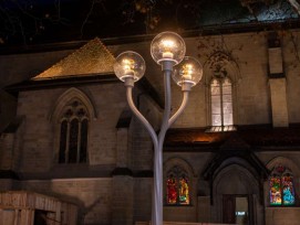 Prototype du futur luminaire prévu pour la Place Saint‑François et l’avenue de Bourg à Lausanne.