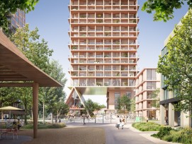 La tour Prisma s’élèvera à Birsfelden, sur la place centrale, offrant une vue sur la Birse.