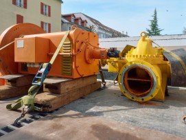 La Ville de Nyon transfère une pompe inversée (turbine) de sa station de pompage et de traitement de Rive (STAP) à un projet hydroélectrique en Tanzanie.