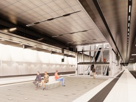 Illustration de la station Korsvägen, projet West Link à Göteborg.