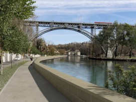 Un nouveau mur de protection des berges en grès est en cours de construction le long de l'Aarstrasse.