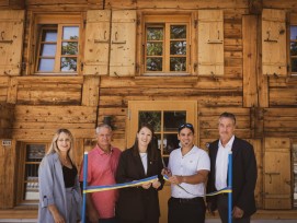 Johann-Saskia Gay, municipale, Patrick Bertschy, municipal, Laurie Willommet, syndique, Pascal Molliat, municipal de Vevey et Pierre -François Mottier, syndic de Chateau-d'Oex.