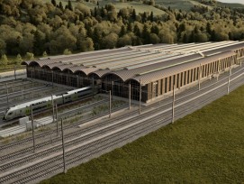 Le futur atelier du BLS à Oberburg, selon le rendu du projet.