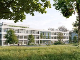 Visualisation du projet des nouveaux hôpitaux de Schaffhouse, dont la réalisation a été confiée à Implenia.