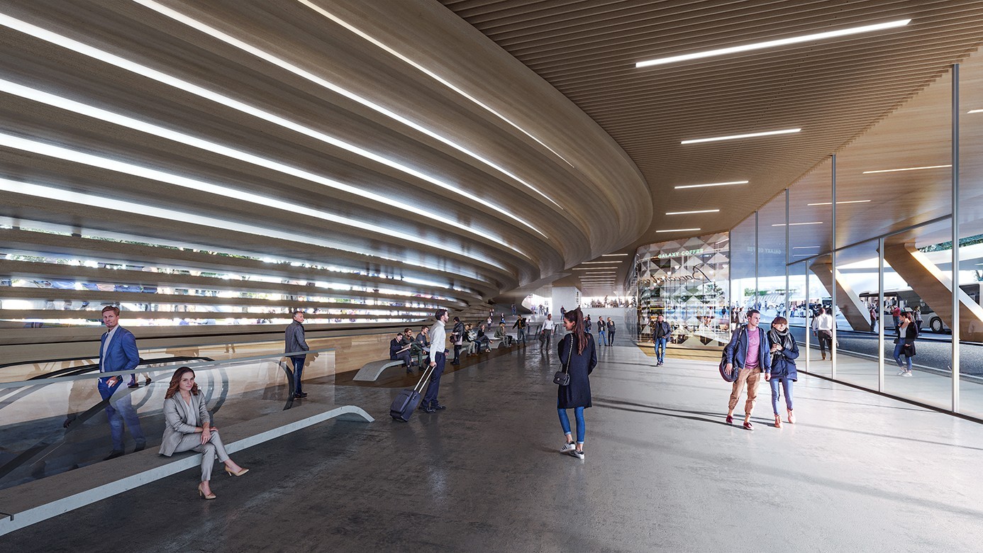 Le hall principal de la gare routière.