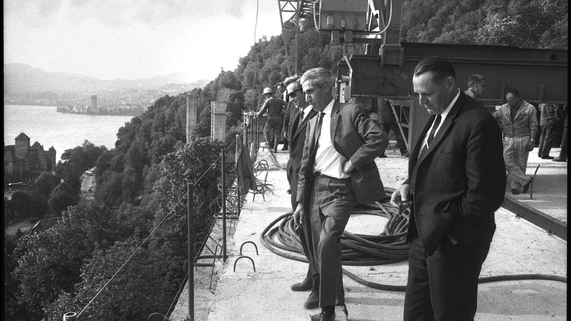 EMDéputés sur le viaduc de Chillon,1969
