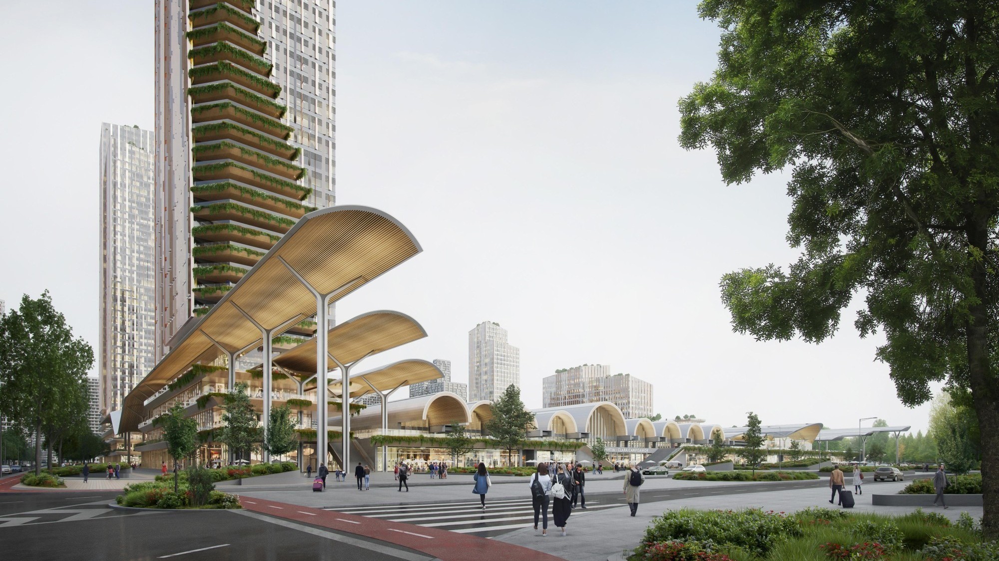 Le complexe est appelé à devenir une « cour intérieure urbaine » servant de pôle de mobilité.